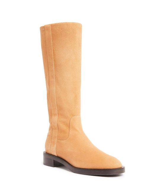 Stuart Weitzman White Round Toe Boots