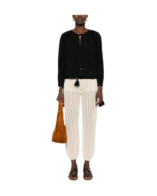 Max Mara Black Drawstring Long-Sleeved Top