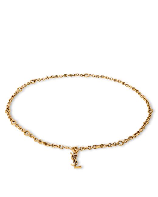 Saint Laurent Metallic Thin Chain Belt