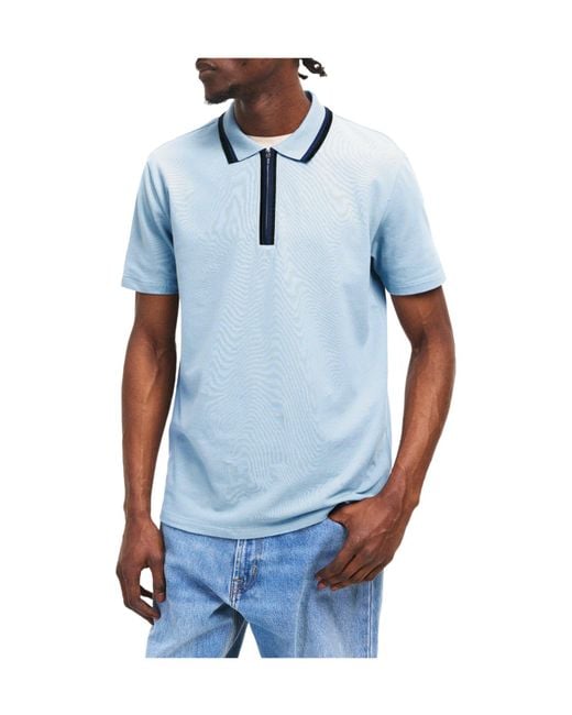 Paul Smith Blue Zipper Polo Shirt for men