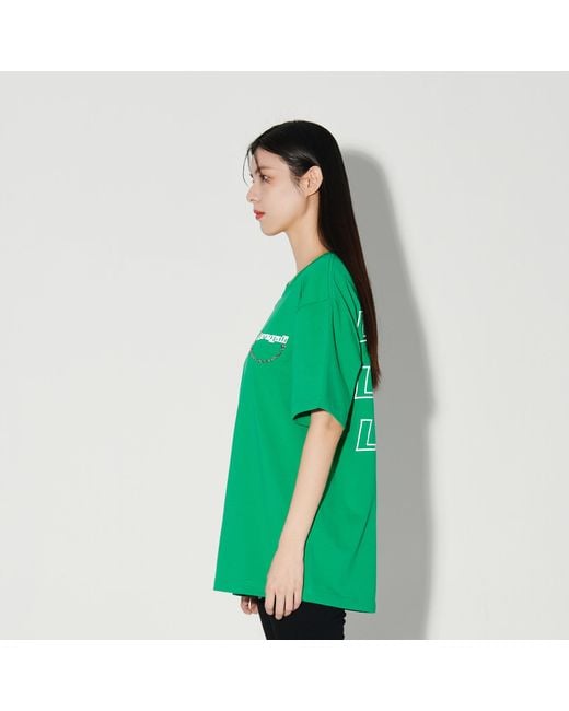LIU REGALI Green Logo Details Short-Sleeved T-Shirt