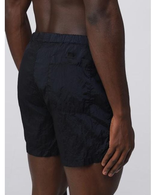 Stone Island Black Logo Patch Drawstring Swim Shorts for men