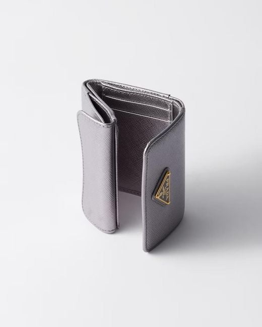 Prada Gray Small Leather Wallet