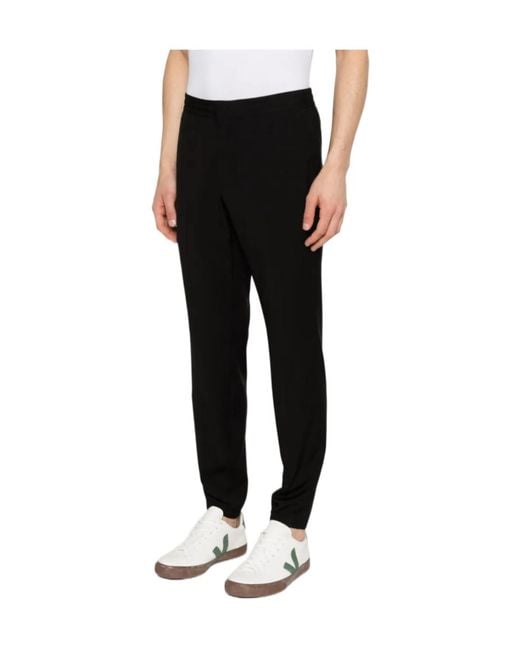 Zegna Black Concealed-Fastening Gathered Trousers for men