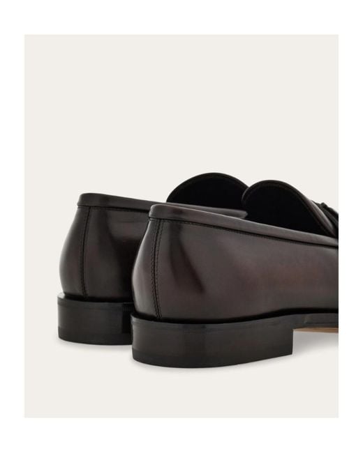 Ferragamo Black Loafer With Gancini Buckle for men