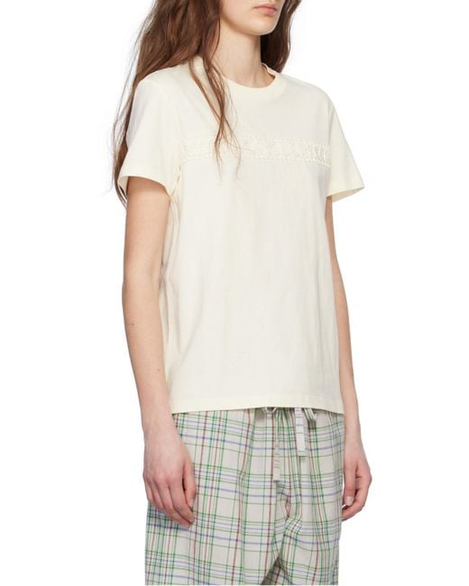 Moncler White Embroidered Logo T-Shirt