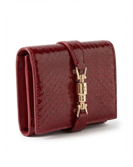 Gucci Red Jackie Python Medium Wallet