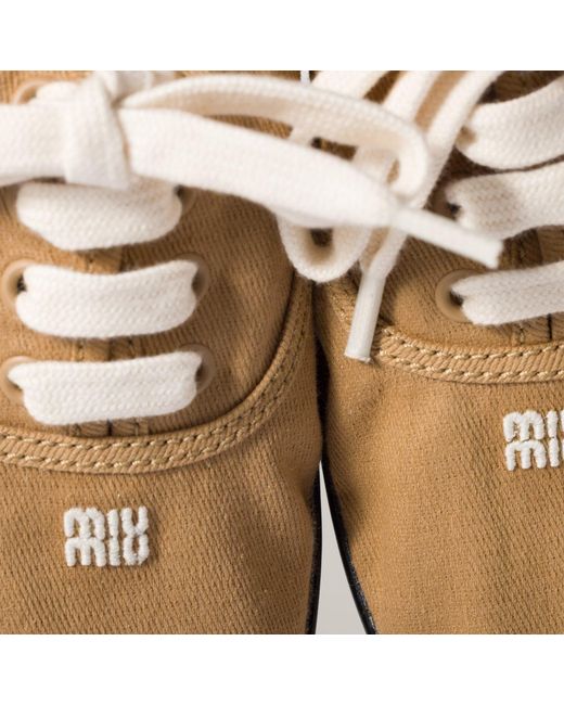 Miu Miu White Drill Sneakers