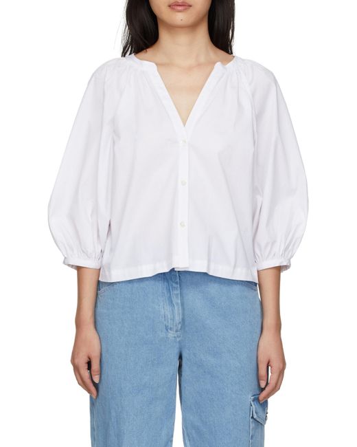 Staud White Dill Button-Up Shirt