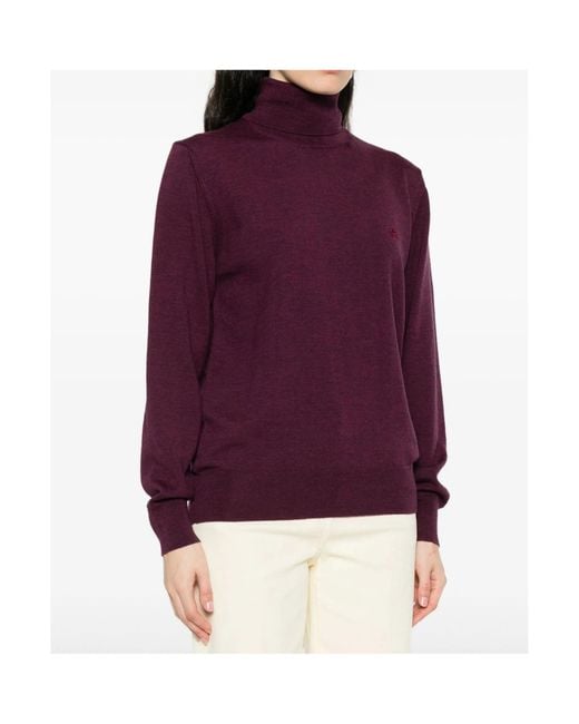 Etro Purple Turtleneck Jumper