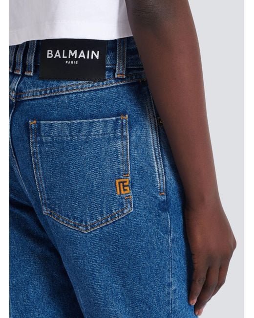 Balmain Blue Straight-Leg Denim Jeans