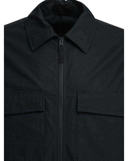 Stone Island Blue Logo-Patch Shirt Jacket for men