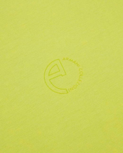 Armani Collezioni Yellow Round-Necked Logo T-Shirt for men