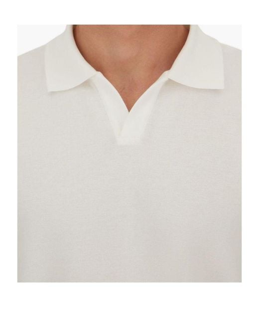 Herno White Ribbed Piqué Polo Shirt for men