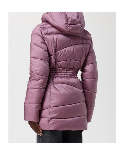 EA7 Purple Long-Sleeved Cotton-Padded Jacket