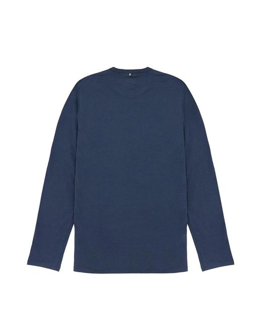 Armani Jeans Blue T-Shirt With Round Neck And Long Sleeves for men