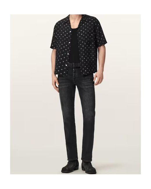 AllSaints Black Upton Buttoned Shirt for men