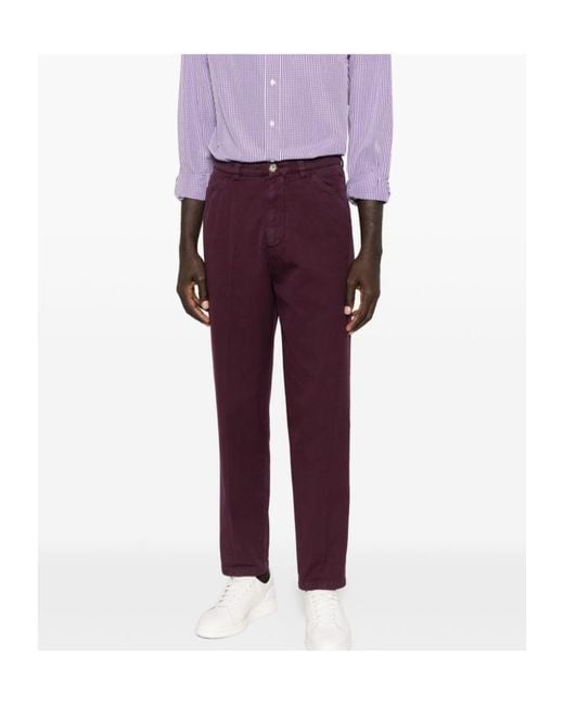 Brunello Cucinelli Purple Cotton Trousers for men