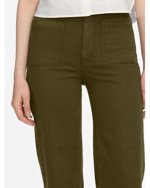 FRAME Green High-Waisted Flared Jeans