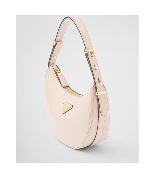 Prada White Arqué Leather Shoulder Bag