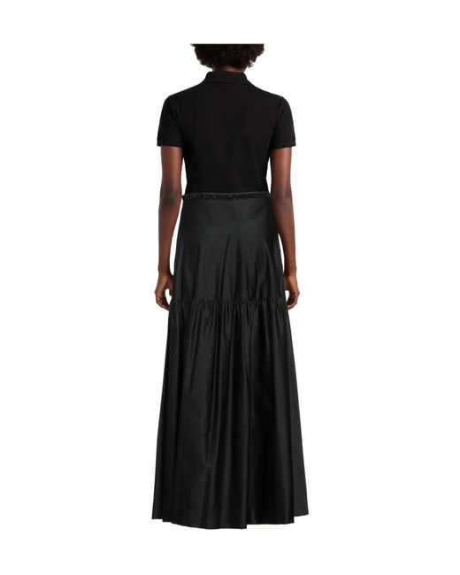 Max Mara Black Versatile Solid Taffeta Skirt