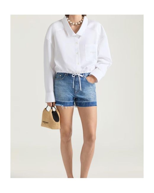 Givenchy White Cropped Poplin Shirt