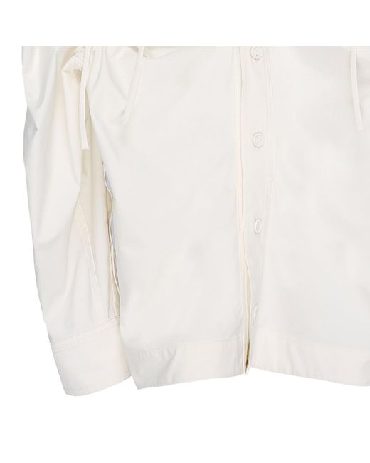 Bottega Veneta White Tie-Gathered Balloon Sleeve Shirt