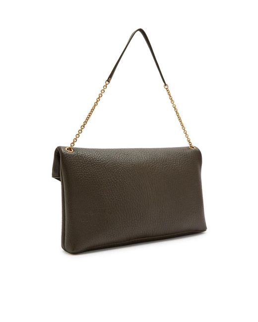 Saint Laurent Metallic Envelope Grained Leather Pouch
