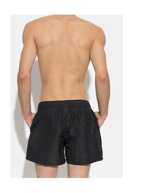 Moschino Black Drawstring Swim Trunks for men