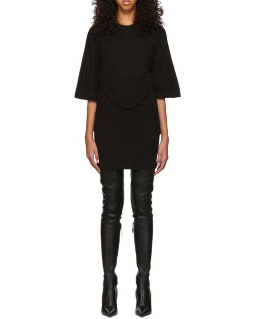 Dion Lee Black Corset-Detail Tunic Top
