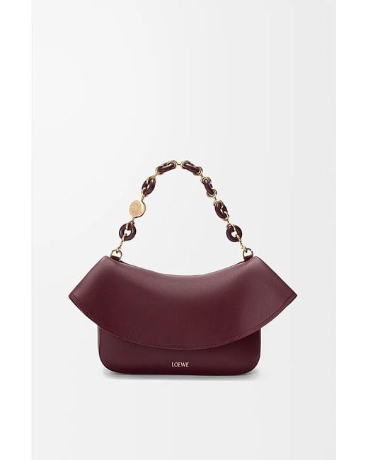Loewe Purple Medium Leather Ola Shoulder Bag