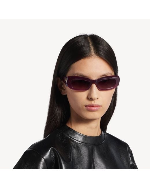 Balenciaga Purple Eyewear Diva Rectangle Frame Sunglasses