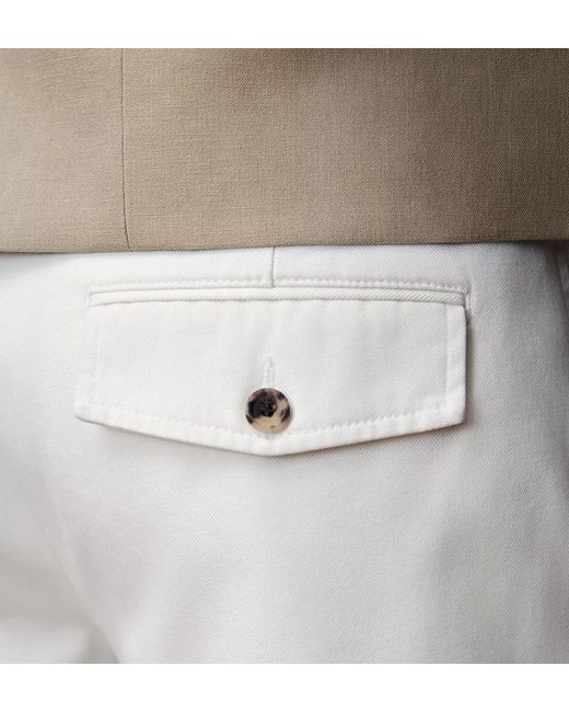 Dior White Logo Patch Chino Shorts for men