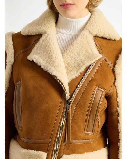 Balmain Metallic Shearling Biker Jacket