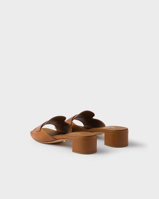 Prada Brown Leather Sandals
