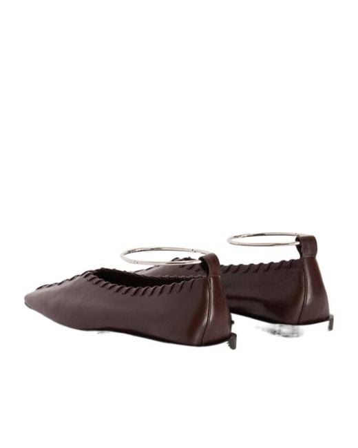 Jil Sander Brown Ballerina Flat Shoes