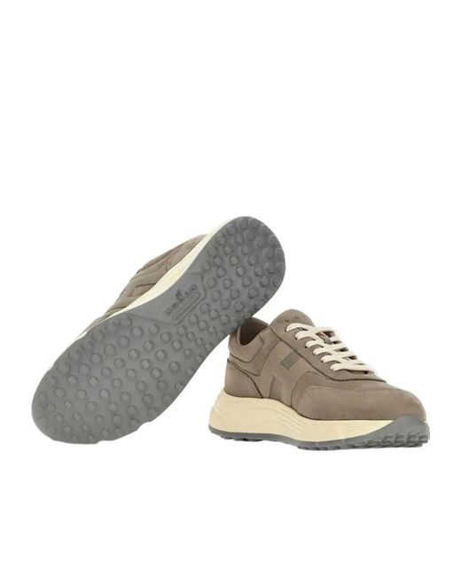 Hogan Gray Low-Top Lace-Up Sneakers for men