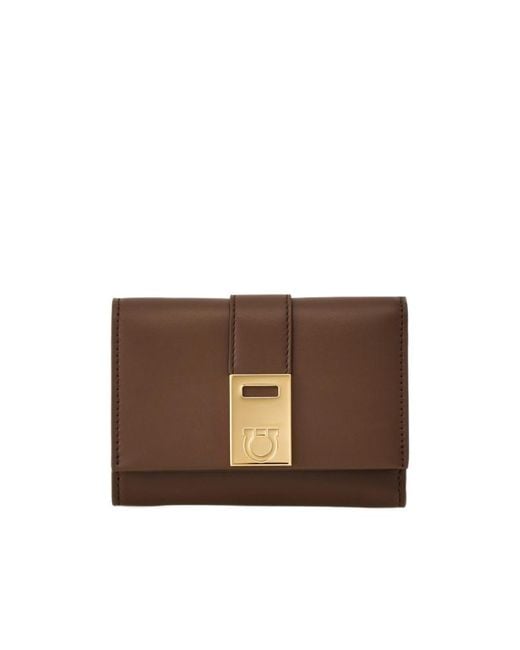 Ferragamo Brown Hug Two-Color Wallet