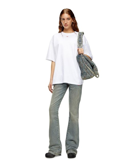 DIESEL White T-Boxt-D Embroidered D Patch Crewneck T-Shirt for men