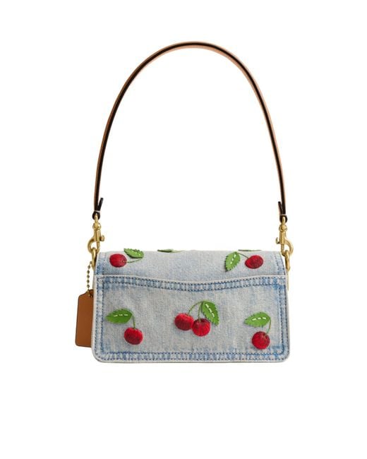 COACH White Cherry Embroidery Tabby Shoulder Bag