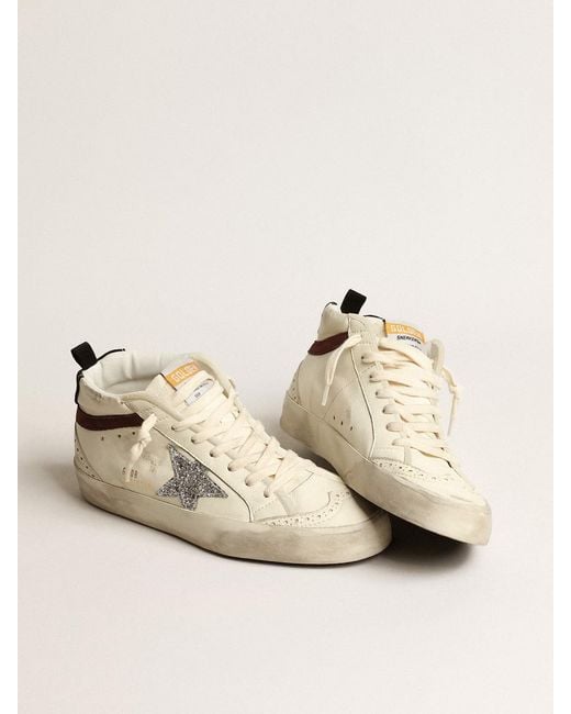 Golden Goose Deluxe Brand Natural Mid Star Glittered Sneakers
