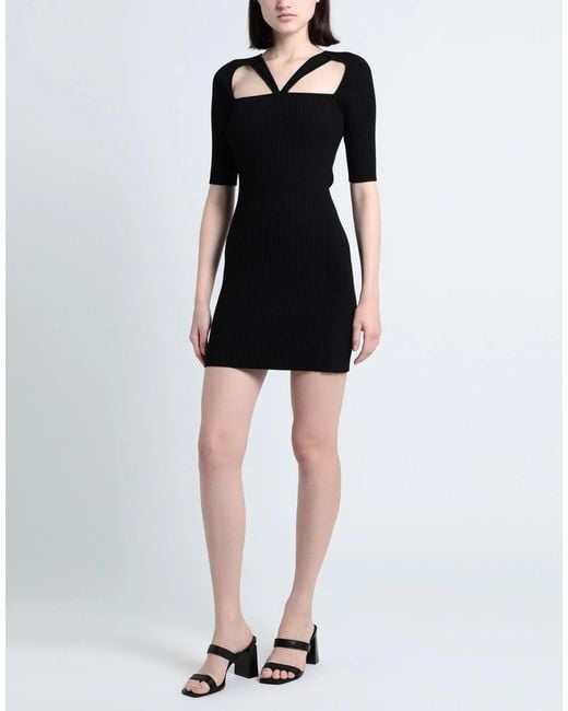 Ganni Black Solid Knit Dress