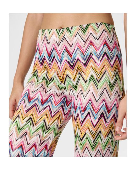 Missoni White Chevron-Pattern Trousers