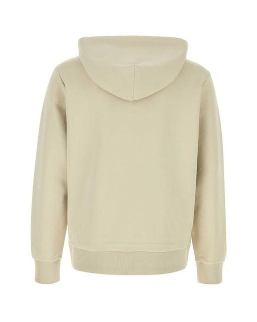 Boss White Boss Long Sleeved Logo Embossed Hoodie for men