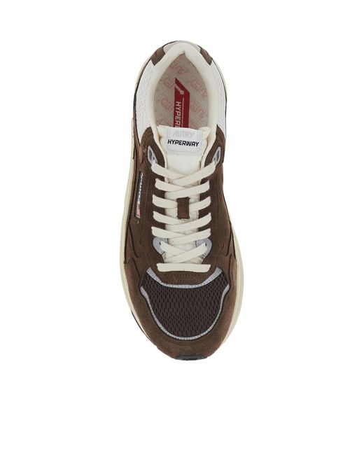 Autry Brown Hyperway Low-Top Sneakers for men