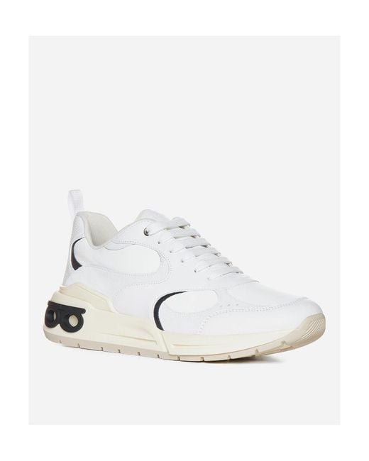 Ferragamo White Logo Sports Shoes for men