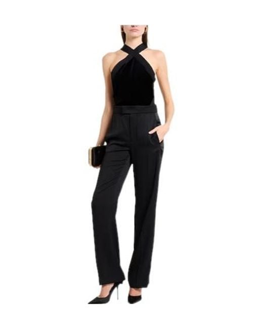 Saint Laurent Black Velvet Sleeveless Jumpsuit