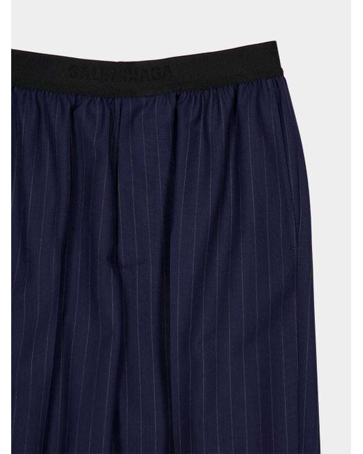 Balenciaga Blue Pinstriped Elastic Waist Pants