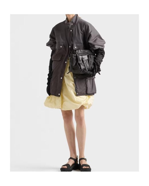 Prada Gray Washed Re-Nylon Rain Jacket