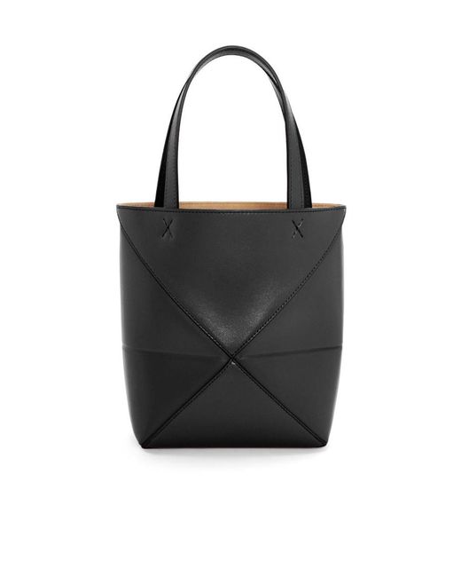 Loewe Black Mini Puzzle Fold Tote Bag